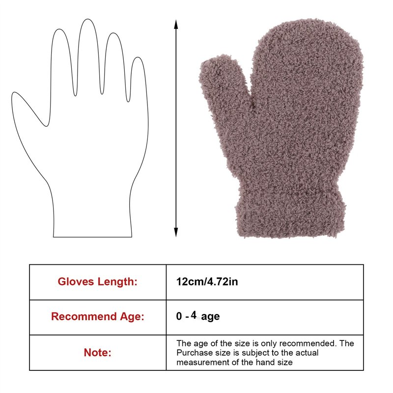 Image secondaire de Enfants Mitaine d'hiver Chauds, Bebe Gants Coloré Tricotés Extensibles Magiques Moufle Gloves pour Fille Garçons Unisex, Enfants