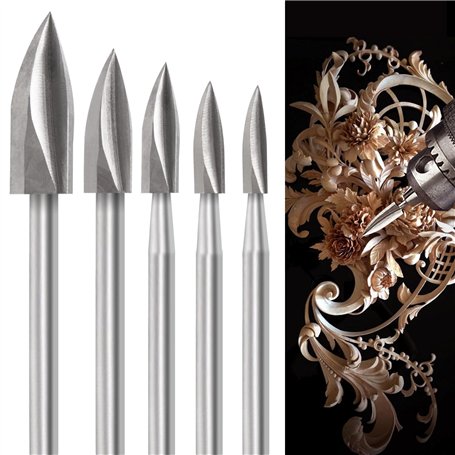 Sculpture sur Bois Jeu de Mèches pour Outil Rotatif