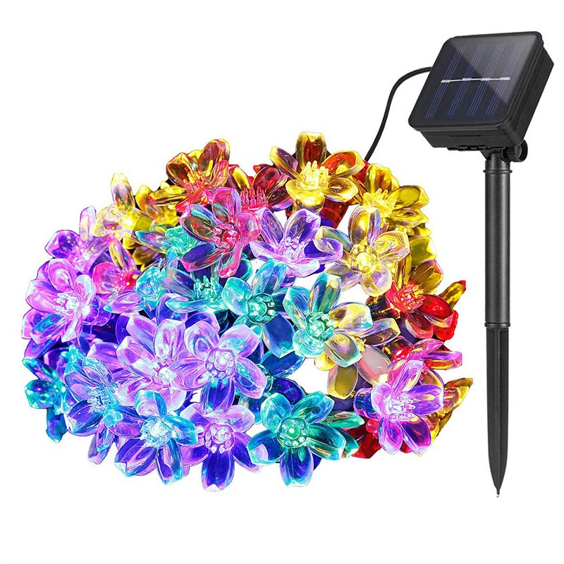 DIWUJI Guirlande Lumineuse Solaire Jardin Exterieur, 7 M 50 LED Imperméable Lumières féériques Fleur Décor Festival Coloré Lumiè