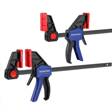 WORKPRO Jeu de Serre-joints Rapide 2 Pièces en Acier et Nylon Renforcé pour une Fixation Précise