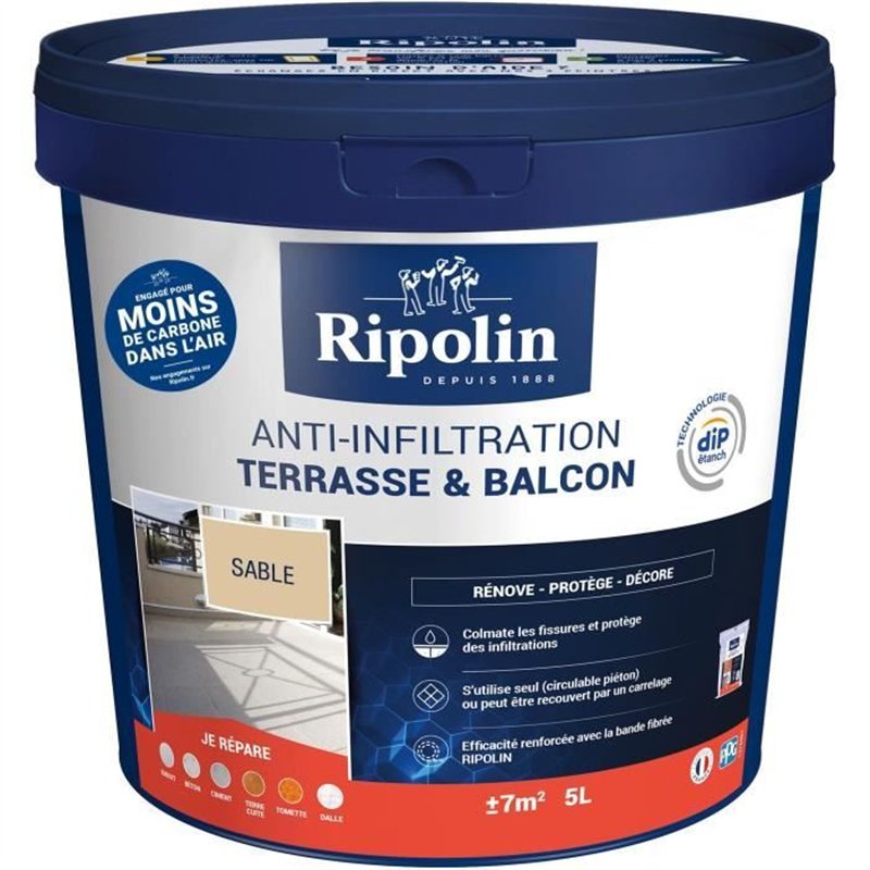 Anti-infiltrations terrasses & balcons sable - RIPOLIN - 5 L