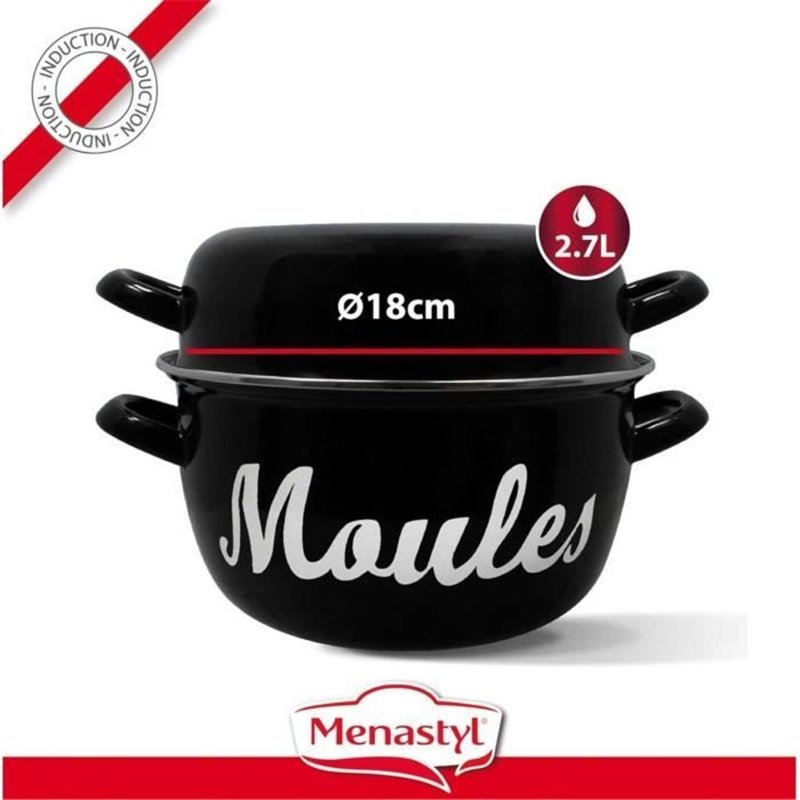 Image secondaire de Marmite a moule - MENASTYL - 3645563 - En acier émaillé - Noir - 18 cm - Avec écritures - Tous feux dont induction