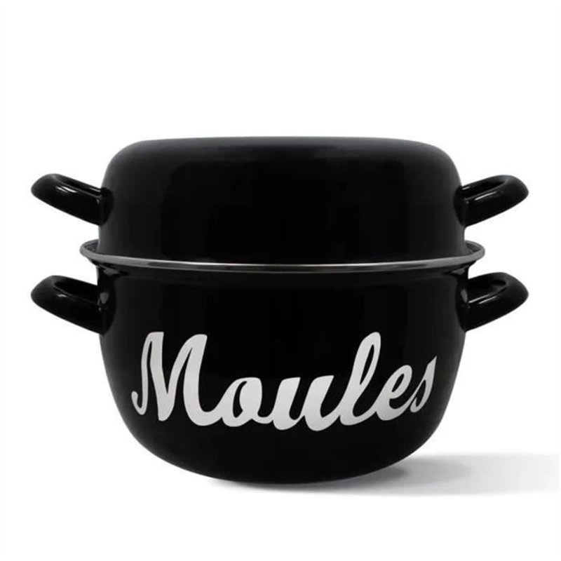 Marmite a moule - MENASTYL - 3645564 - En acier émaillé - Noir - 24 cm - Avec écritures - Tous feux dont induction
