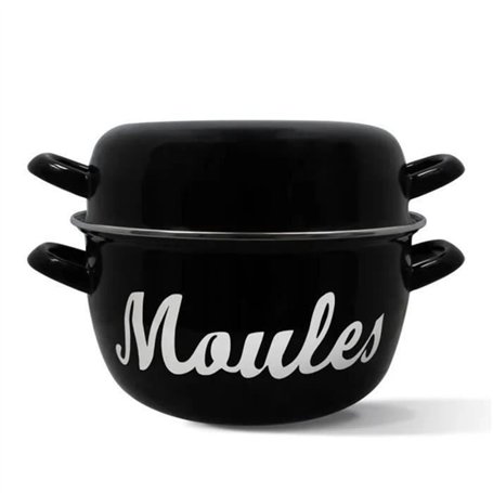 Marmite a moule - MENASTYL - 3645564 - En acier émaillé - Noir - 24 cm - Avec écritures - Tous feux dont induction