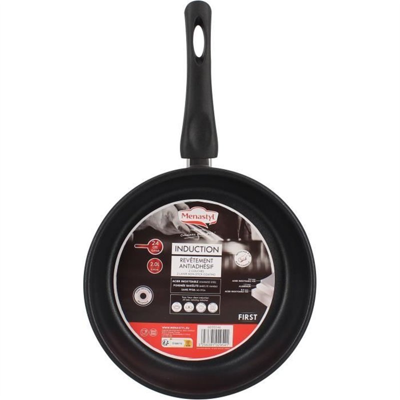 Image secondaire de Poele - MENASTYL - 6020246 - En acier inoxydable - 24 cm - Tous feux dont induction