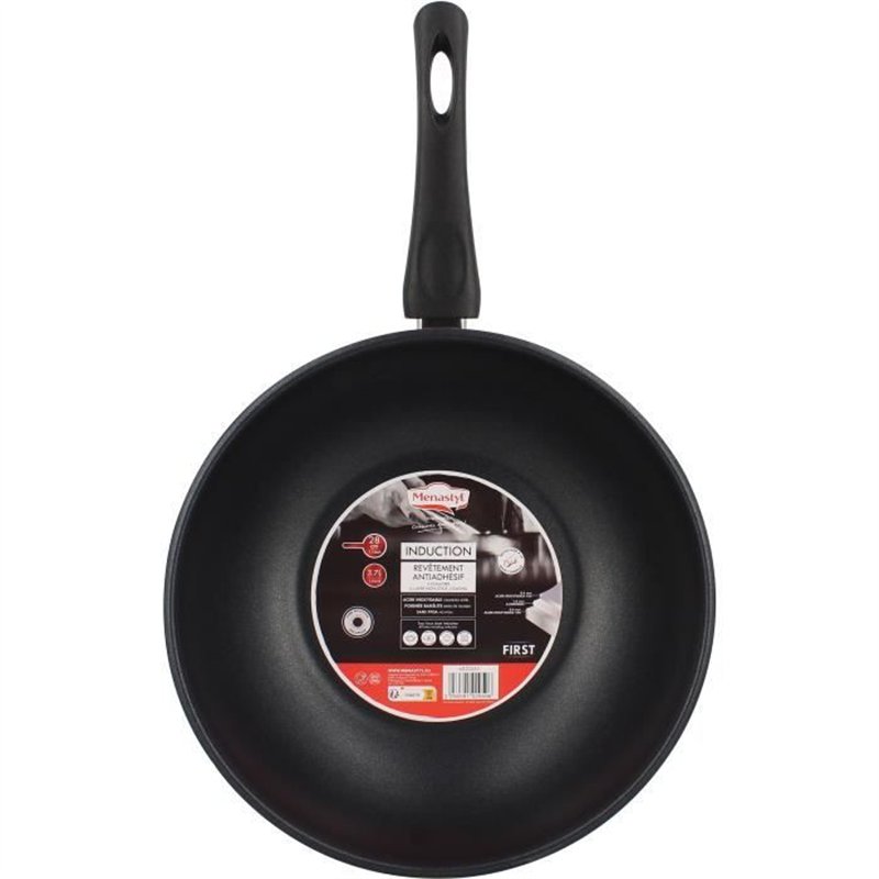 Image secondaire de Wok - MENASTYL - 6020252 - En acier inoxydable - 28 cm - Tous feux dont induction