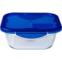 Boîte carrée avec couvercle - PYREX - 1451030 - 16 cm-800 ml - Cook & Go - Base en verre borosilicate