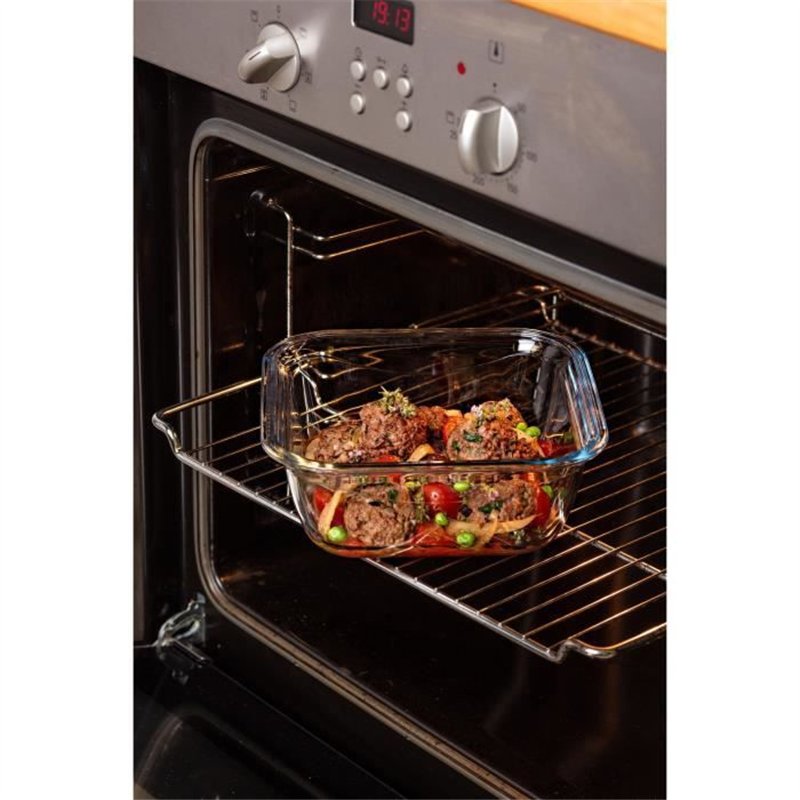 Image secondaire de Boîte carrée avec couvercle - PYREX - 1451030 - 16 cm-800 ml - Cook & Go - Base en verre borosilicate