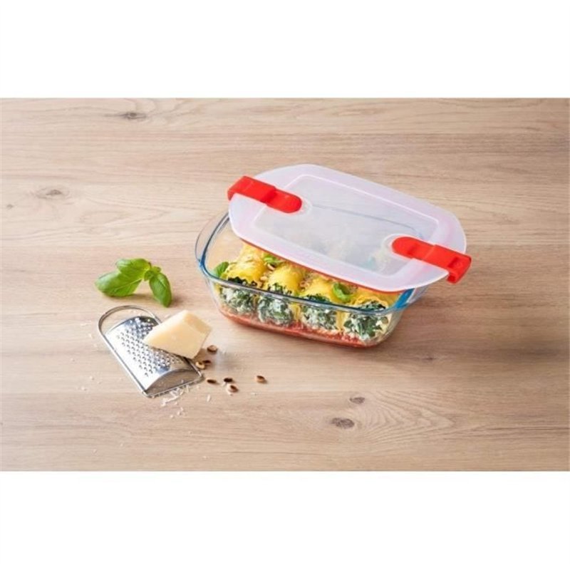 Image secondaire de Boîte rectangulaire avec couvercle - PYREX - 1451024 - 23 x 15 cm - 1,1 L - Cook & Heat - Base en verre borosilicate
