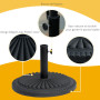 Outsunny Pied de Parasol Base de lestage Parasol Rond Ciment HDPE Motif Rosace Ø 49 cm Poids Net 14 Kg Noir