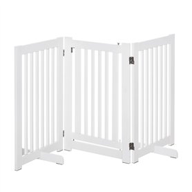 PawHut Barrière modulable Pliable barrière de sécurité avec Porte verrouillable intégrée dim. 155L x 35