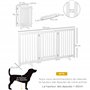 PawHut Barrière modulable Pliable barrière de sécurité avec Porte verrouillable intégrée dim. 155L x 35,5l x 76H cm MDF Blanc