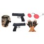 CA SE FETE Deguisement Femme Sexy I Cosplay Accessoires I 2 x Pistolets 21 cm I Gants Noires I Lunettes De Soleil Rouge I Ceintu