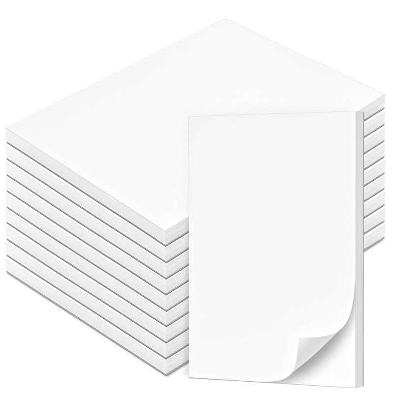 Fantastino® Bloc-Note A6 Vierge - 10 Pièces, 500 Feuilles (50 par Bloc) Papier Premium 90 g/m². Petit, Bloc de Feuilles Blanches