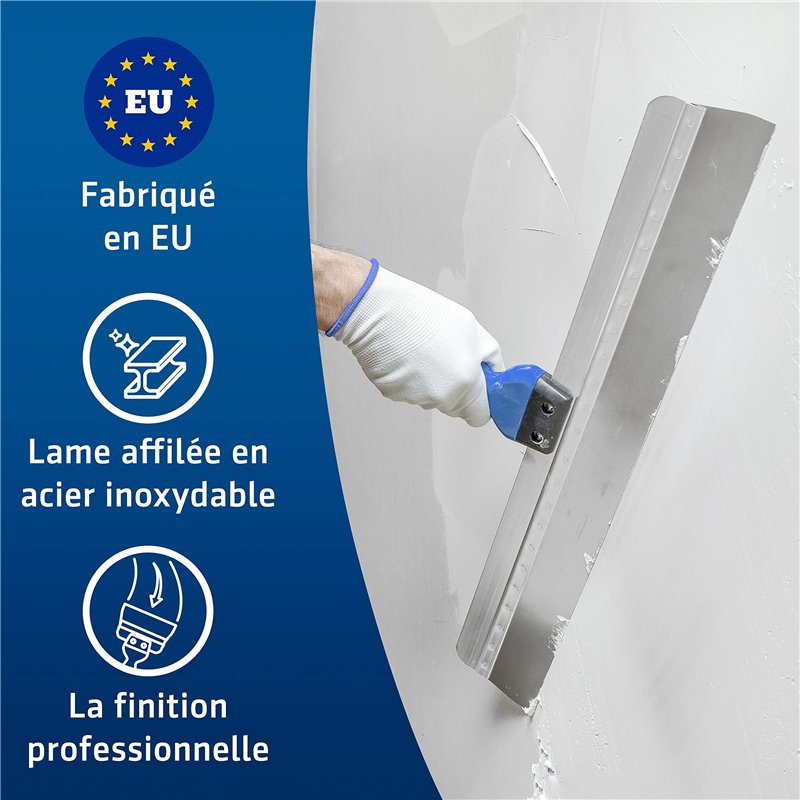 Image secondaire de HOGARD Couteau à Enduire Professionnel 600 mm en Acier Inoxydable Parfait pour Plâtrage | Fabriqué en UE