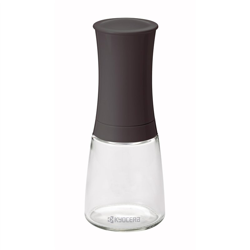 KYOCERA Kitchen Products Moulin à graines avec broyeur en céramique, réglable de gros à fin, récipient en verre, marron, CM-20C