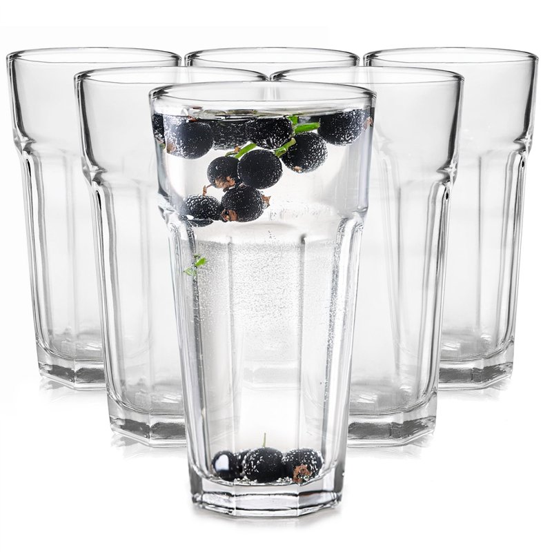 Glasmark KROSNO 1992 Lot De 6 Verres À Cocktail Café Jus Eau En Verre Transparent Verres Hauts 320 ml Lavable Au Lave-Vaisselle