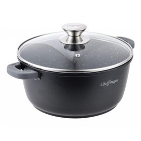 Cheffinger Marmite en fonte d'aluminium Ø 28 cm Compatible induction Ø 28 cm