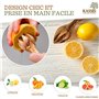 KASSIS Presse-agrumes en bois d'olivier - Presse-agrumes pour un jus frais - Presse-agrumes, presse-lime, presse-orange artisana