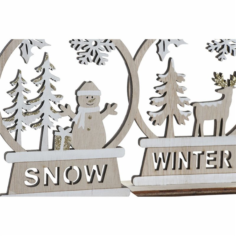 Image secondaire de Décorations de Noël DKD Home Decor Bois Renne (12 x 4 x 15 cm) (2 Unités)