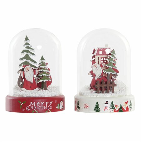 Décorations de Noël DKD Home Decor Résine Verre Père Noël (2 pcs) (9 x 9 x 11 cm)