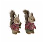 Décorations de Noël DKD Home Decor Polyester Écureuil (2 pcs) (12 x 15 x 25 cm)
