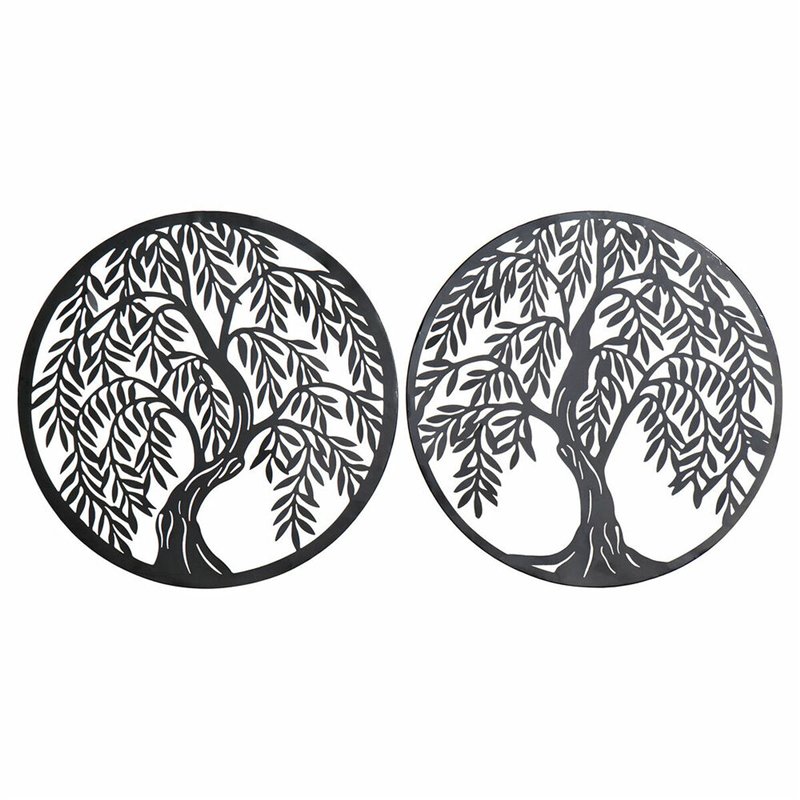 Décoration murale DKD Home Decor Arbre Métal (2 pcs) (40 x 1 x 40 cm)