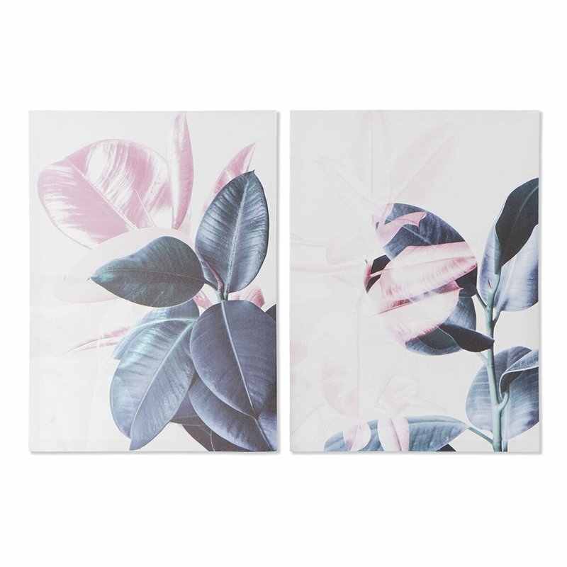 Cadre DKD Home Decor Tropical Feuille d'une plante (50 x 1,8 x 70 cm) (2 Unités)