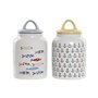 Boîte DKD Home Decor Blanc Multicouleur Grès méditerranéen (2 Unités)