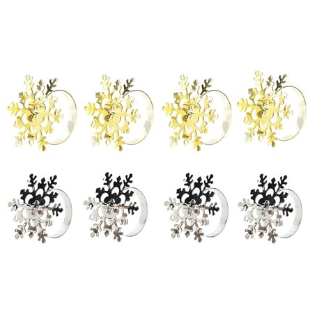 Porte-serviettes DKD Home Decor Lot Métal Flocons de neige (5 x 5 x 17 cm) (2 Unités)