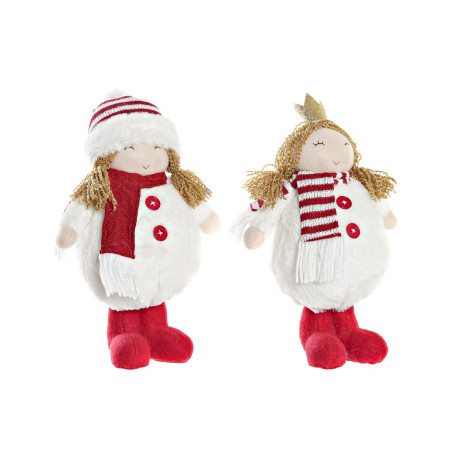 Figurine Décorative DKD Home Decor Noël Poupée Polyester Filles (17 x 11 x 28 cm) (2 Unités)