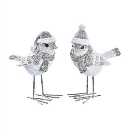 Décorations de Noël DKD Home Decor Résine Oiseau (10