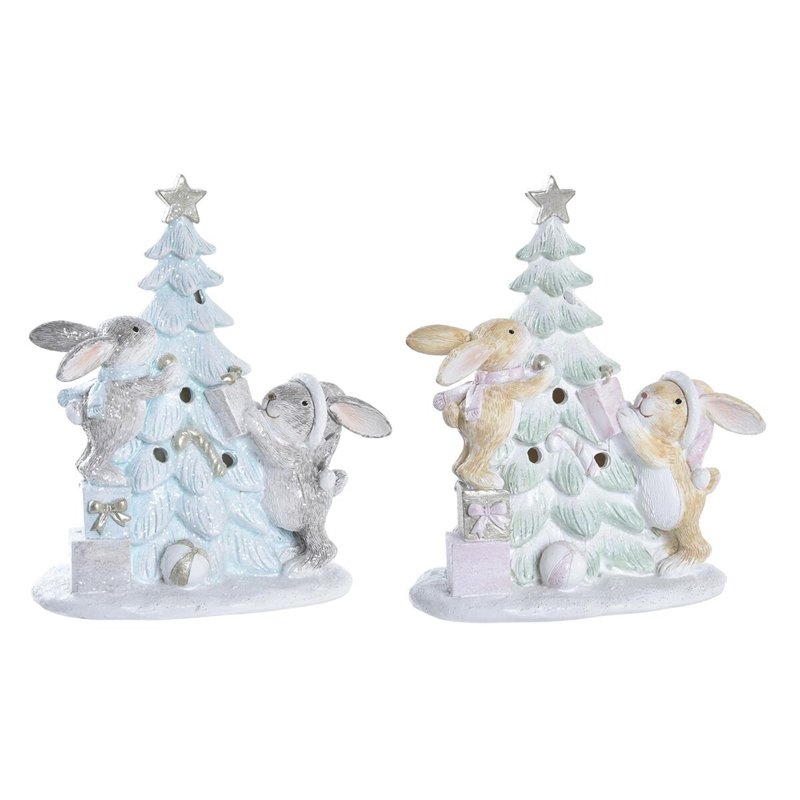 Décorations de Noël DKD Home Decor Arbre Résine (13,5 x 8 x 16 cm) (2 Unités)