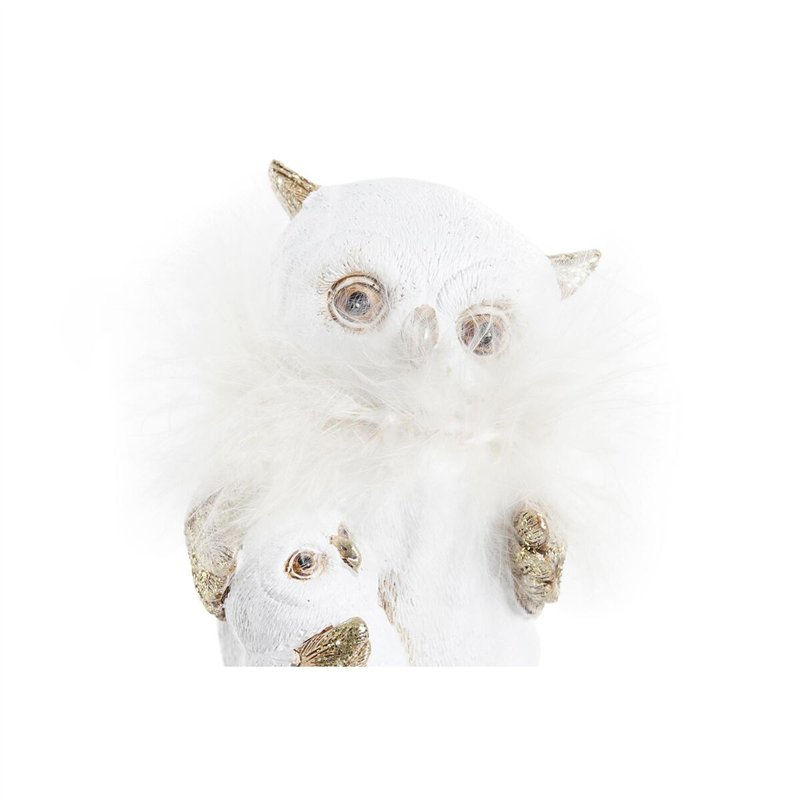 Image secondaire de Décorations de Noël DKD Home Decor Hibou Résine (7,5 x 7 x 10 cm) (2 Unités)