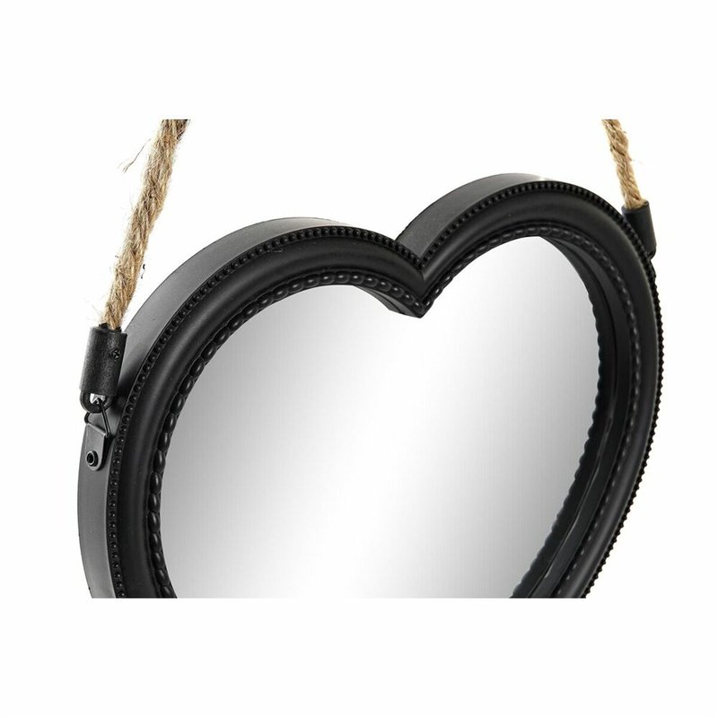 Image secondaire de Ensemble de miroirs DKD Home Decor Miroir Coeur Noir PP 2 Unités (27 x 3 x 27 cm)