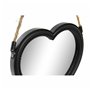 Ensemble de miroirs DKD Home Decor Miroir Coeur Noir PP 2 Unités (27 x 3 x 27 cm)