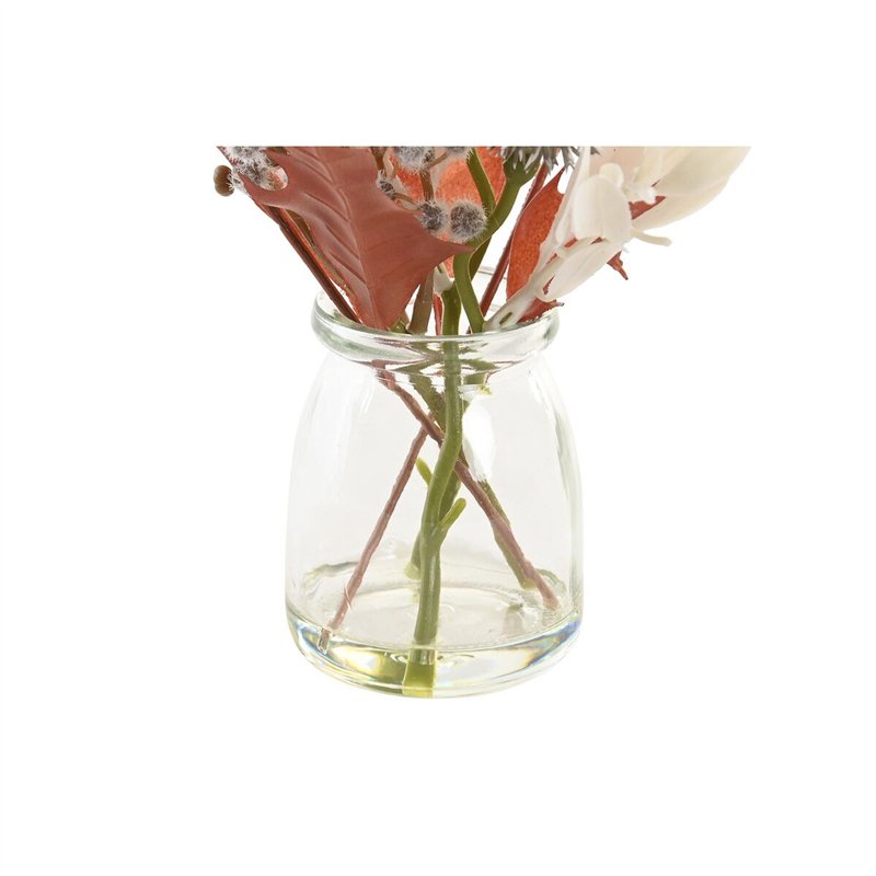 Image secondaire de Plante décorative DKD Home Decor Verre Doré Marron Polyéthylène Blanc (6 x 6 x 27 cm) (2 Unités)