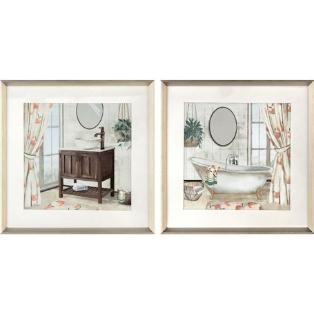 Cadre DKD Home Decor Salles de bains (2 Unités) (40 x 2 x 40 cm)