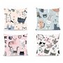 Coussin DKD Home Decor Polyester Multicouleur Microfibre Chats (40 x 10 x 40 cm) (4 Unités)