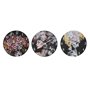 Horloge Murale DKD Home Decor Noir Multicouleur Fleurs Moderne Bois MDF (34 x 4 x 34 cm) (3 Unités)