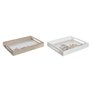 Plateau apéritif DKD Home Decor Multicouleur Bois MDF Cottage Maisons (2 Unités) (40 x 30 x 5 cm)