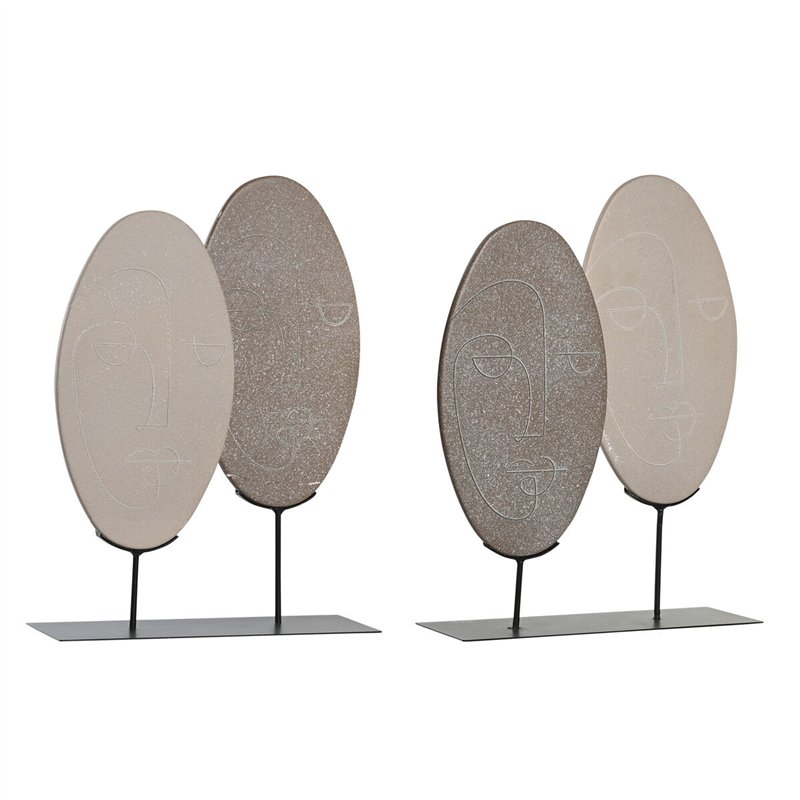 Figurine Décorative DKD Home Decor Beige Marron Clair Moderne 27 x 8 x 35,5 cm (2 Unités)