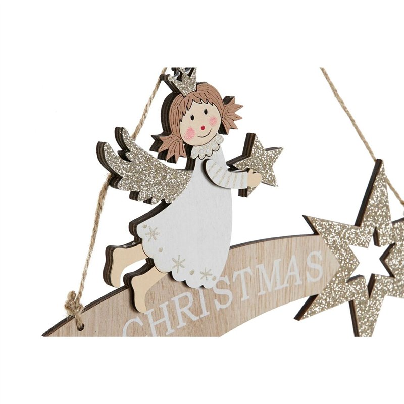 Image secondaire de Décoration Suspendue DKD Home Decor Blanc Doré Bois 22,5 x 0,5 x 15 cm (2 Unités)