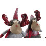 Décorations de Noël DKD Home Decor Rouge Gris Renne 27 x 19 x 32 cm (2 Unités)