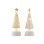 Décorations de Noël DKD Home Decor Blanc Doré 9 x 9 x 25 cm (2 Unités)
