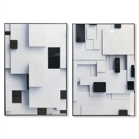 Cadre Home ESPRIT Blanc Noir Abstrait Moderne 80 x 3