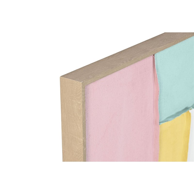 Image secondaire de Cadre Home ESPRIT Blanc Rose Turquoise Abstrait Urbaine 102 x 4,5 x 102 cm (2 Unités)