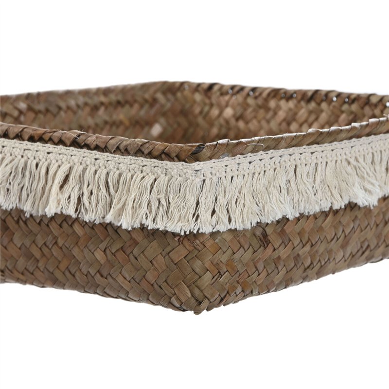 Image secondaire de Set de basket Home ESPRIT Blanc Naturel Fibre naturelle Boho Usé (4 Pièces)