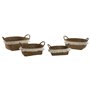 Set de basket Home ESPRIT Blanc Naturel Fibre naturelle Boho Usé (4 Pièces)