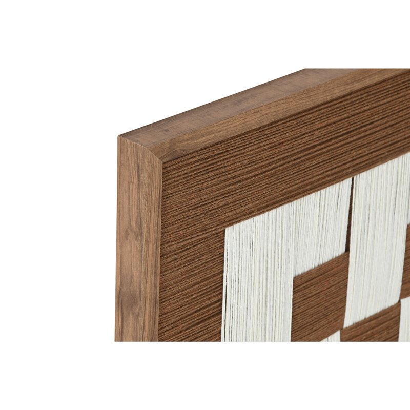 Image secondaire de Cadre Home ESPRIT Blanc Marron Beige Moderne Urbaine 50 x 3 x 50 cm (2 Unités)